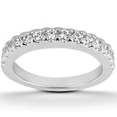 14k White Gold Shared Prong Diamond Wedding Ring Band-3