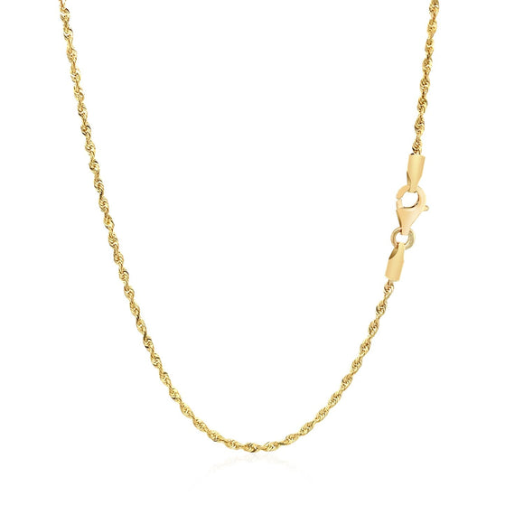 14k Yellow Gold Solid Diamond Cut Rope Chain (1.60 mm)