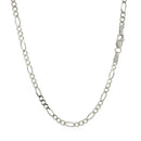 2.6mm 14k White Gold Solid Figaro Chain-8