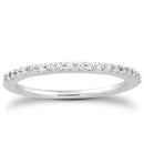 14k White Gold Slim Profile Diamond Micro Prong Diamond Wedding Ring Band-3