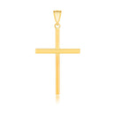 14k Yellow Gold Polished Flat Cross Pendant-3