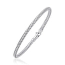 Fancy Weave Bangle in 14k White Gold (3.0mm)-4