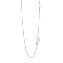 14k White Gold Adjustable Box Chain 0.6mm-7