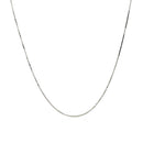 14k White Gold Adjustable Box Chain 0.6mm-8