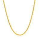 2.1mm 14k Yellow Gold Round Wheat Chain-9