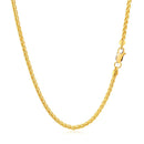 2.1mm 14k Yellow Gold Round Wheat Chain-10