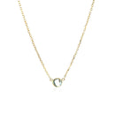 14k Yellow Gold 17 inch Necklace with Round Blue Topaz-7