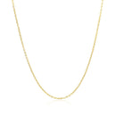 14k Yellow Gold Diamond Cut Cable Link Chain 1.1mm-9