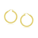 14k Yellow Gold Polished Hoop Earrings (25 mm)-2