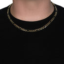 10K Yellow Gold Solid Figaro Chain (5.30 mm)-10