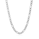 3.8mm 14k White Gold Solid Figaro Chain-7