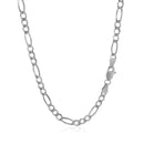 3.8mm 14k White Gold Solid Figaro Chain-9