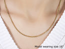 2.6mm 14k Yellow Gold Diamond Cut Cable Link Chain-12
