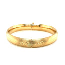 Classic Floral Carved Bangle in 14k Yellow Gold (10.0mm)-5