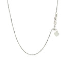 14k White Gold Adjustable Box Chain 0.7mm-8
