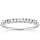 14k White Gold Raised Shared Prong Diamond Wedding Ring Band-3