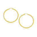 14k Yellow Gold Polished Hoop Earrings (3x30mm)-3