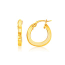 14k Yellow Gold Flat Side Small Hoop Earrings-2