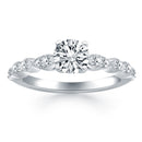 14k White Gold Fancy Shaped Diamond Engagement Ring-4