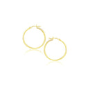 14k Yellow Gold Polished Hoop Earrings (20 mm)-2