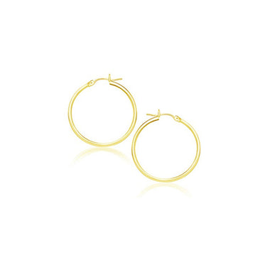 14k Yellow Gold Polished Hoop Earrings (20 mm) - 0