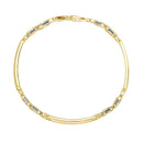 14k Two-Tone Gold Fancy Bar Style Men's Bracelet with Curved Connectors-5