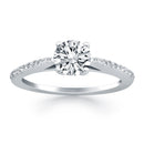14k White Gold Micro Prong Diamond Cathedral Engagement Ring-4