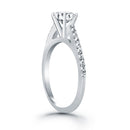 14k White Gold Micro Prong Diamond Cathedral Engagement Ring-6