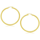 14k Yellow Gold Polished Hoop Earrings (50 mm)-2