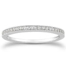 14k White Gold Diamond Micro Pave Diamond Milgrain Wedding Ring Band-3