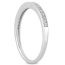 14k White Gold Diamond Micro Pave Diamond Milgrain Wedding Ring Band-4