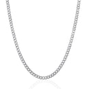 3.6mm 14k White Gold Solid Curb Chain-6