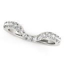 14k White Gold Curved Style Wedding Ring with Diamonds (1/3 cttw)-2