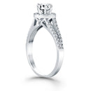 14k White Gold Diamond Halo Split Shank Engagement Ring-6