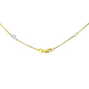 14k Two Tone Gold Anklet with Diamond Cut Heart Style Stations-7