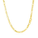 3.1mm 14k Yellow Gold Solid Figaro Chain-8