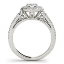 14k White Gold Diamond Engagement Ring with Teardrop Split Shank (7/8 cttw)-4