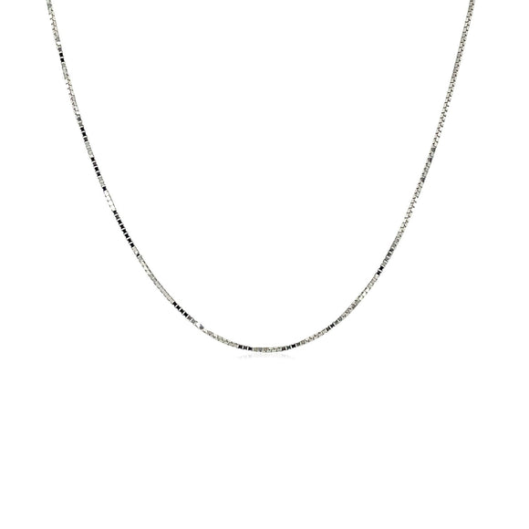 18k White Gold Box Chain 0.6mm