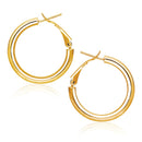 14k Yellow Gold High Polish  Hoop Earrings (0.78 inch Diameter)-3