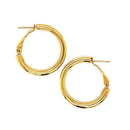 14k Yellow Gold High Polish  Hoop Earrings (0.78 inch Diameter)-4
