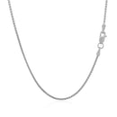 14k White Gold Round Wheat Chain 1.2mm-8