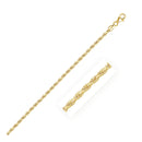 2.5mm 14k Yellow Gold Solid Diamond Cut Rope Chain-6