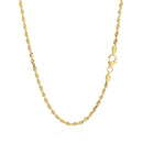 2.5mm 14k Yellow Gold Solid Diamond Cut Rope Chain-8
