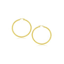 14k Yellow Gold Polished Hoop Earrings (2- mm)-2