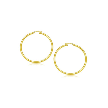 14k Yellow Gold Polished Hoop Earrings (2- mm) - 0