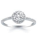14k White Gold Diamond Halo Collar Engagement Ring-4