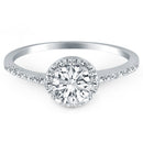 14k White Gold Diamond Halo Collar Engagement Ring-5