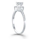 14k White Gold Diamond Halo Collar Engagement Ring-6