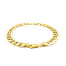 8.2mm 14k Yellow Gold Solid Curb Bracelet-6
