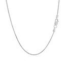 14k White Gold Diamond Cut Round Wheat Chain 1.0mm-8